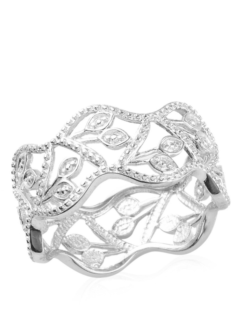 Diamond Accent Band Ring in Sterling Silver